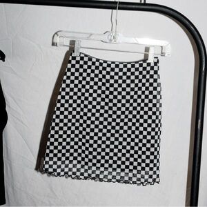 Checkered Black and White Skirt